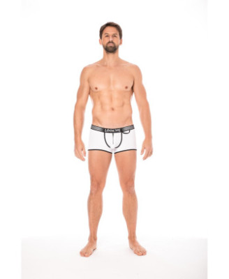 Mini-Pants blanc échancré avec zip 